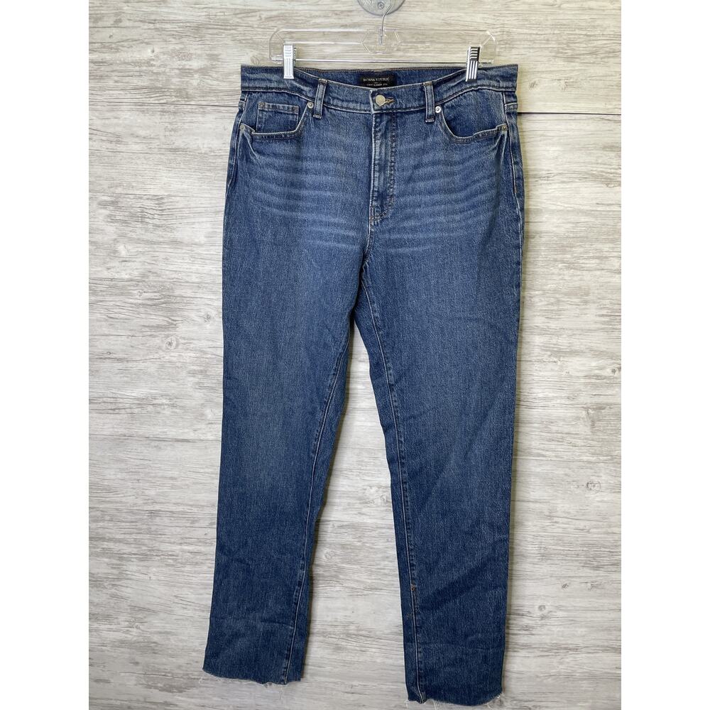 Banana Republic Jeans Womens 29 Curvy Slouch Dark Wash Blue High Rise Raw Hem